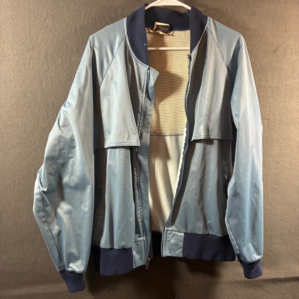 vtg REI Gore-Tex men Bomber Jacket large blue Vintage 80s Nylon Windbreaker gorp